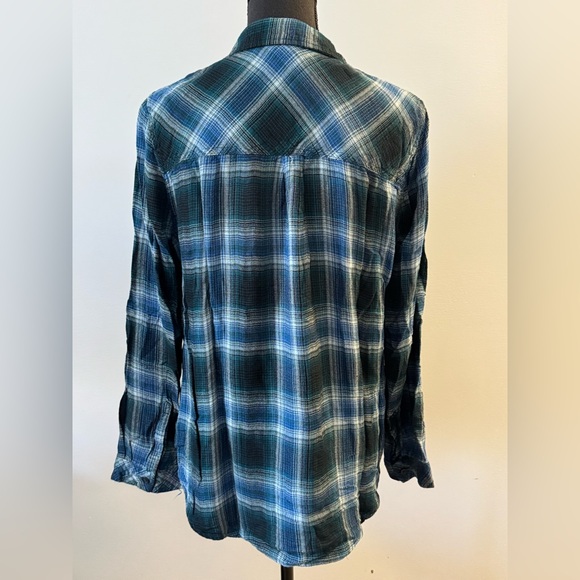 Beachlunchlounge western grunge plaid long sleeve button down Large - Picture 4 of 8